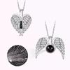 Angel Wings Heart Projection Pendant Necklace for Women