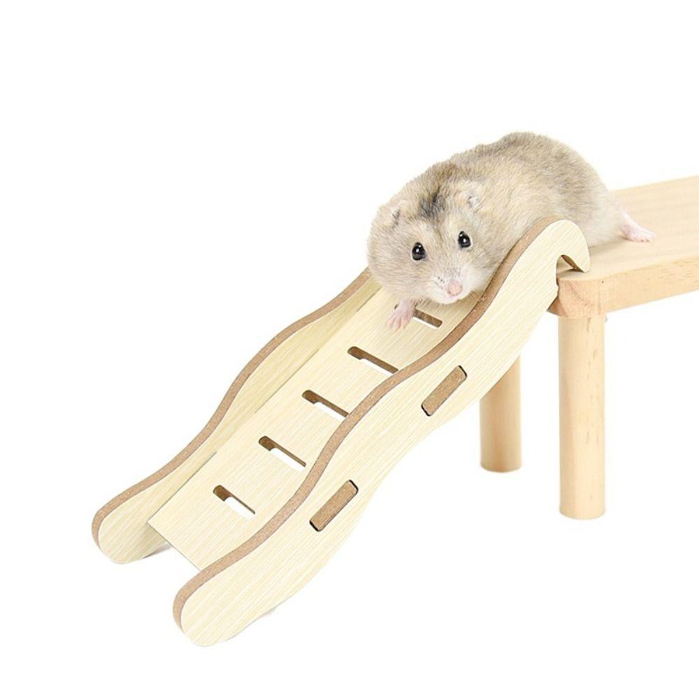 Wave Shape Hamster Climbing Ladder Wood Hamster Toy Staircase Hamster Suspension Bridge  for Cage
