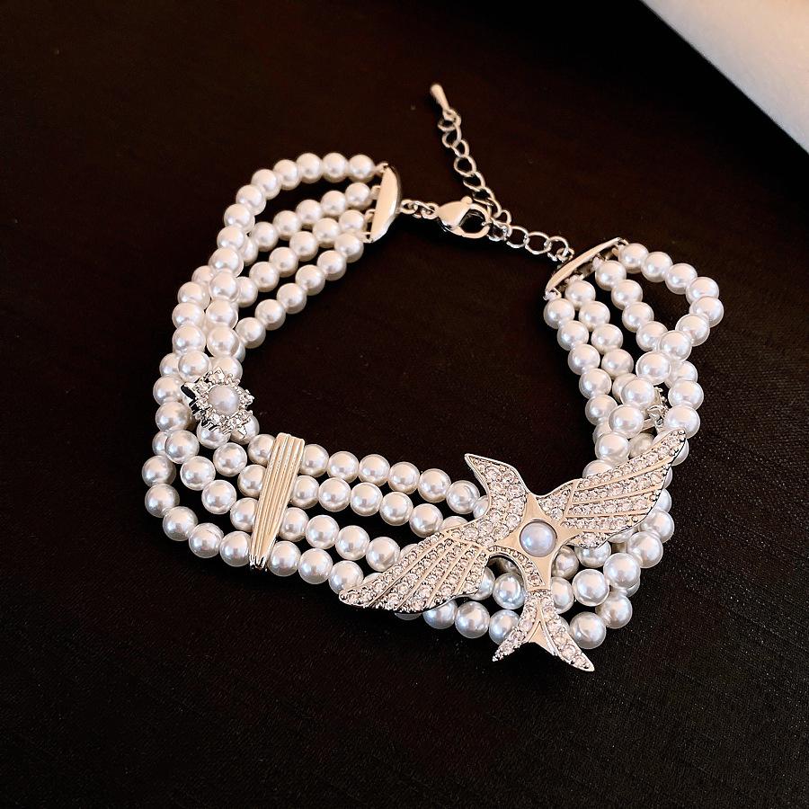European and American zircon bird multi-layer pearl bracelet bracelet exquisite exaggerated jewelry women