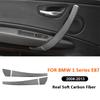2PCS For BMW 1 Series E87 2008-2013 Carbon Fiber Auto Interior Decal Inner Door Pull Armrest Panel Trim Cover Decoration Sticker