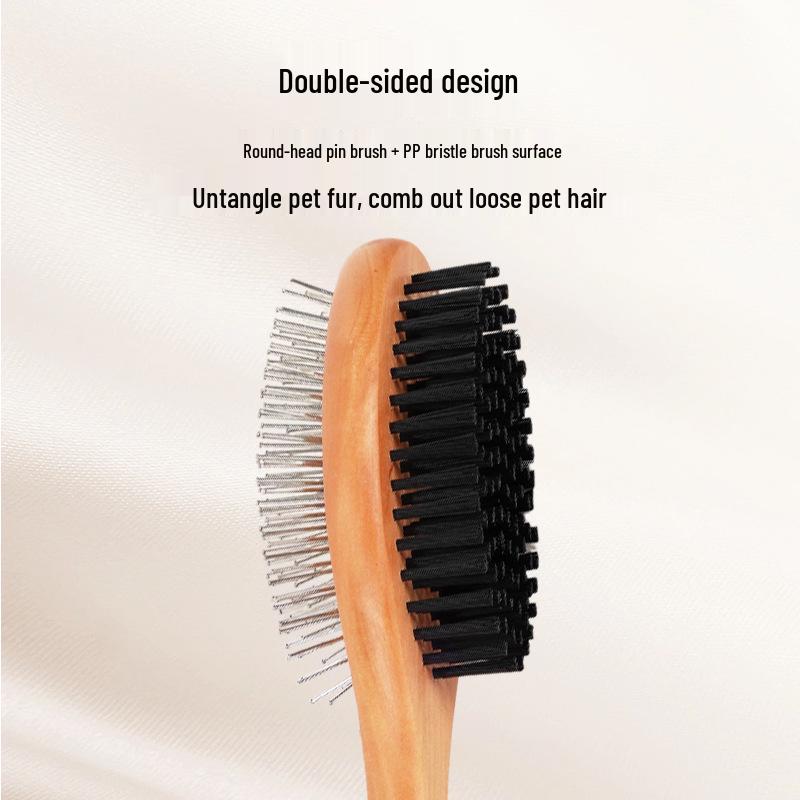 Double-Sided Grooming and Massage Comb for Cats and Dogs - Removes Loose Hair and Detangles