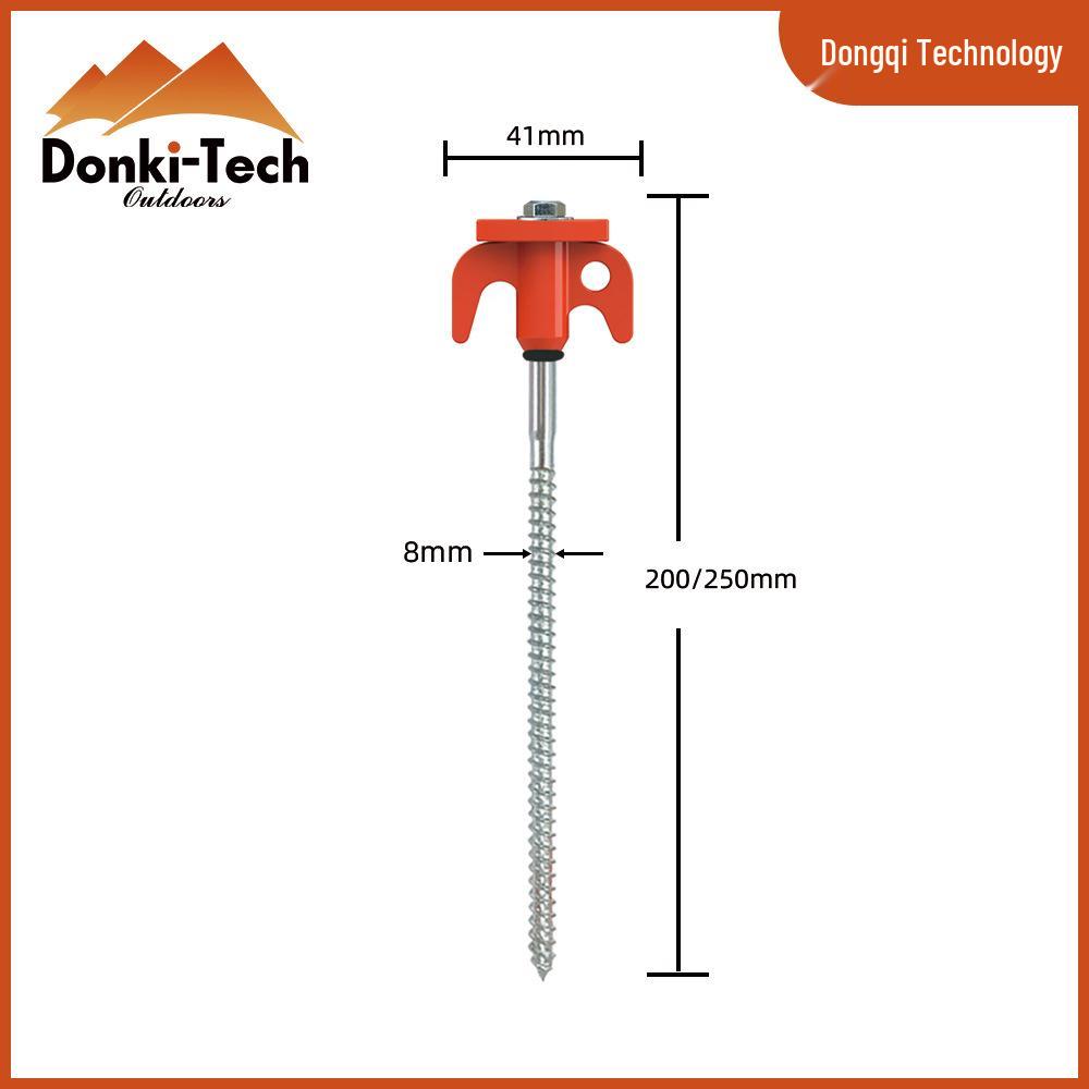 Fluorescent Spiral Tent Stake - Hexagonal Awning Anchor for Camping