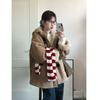 2025 Eco-Friendly Women's Lambswool Faux Fur Coat with Horn Buttons, Hooded Korean Style Jacket