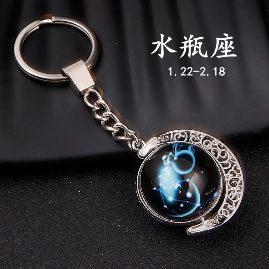 Rotating Hemisphere Constellation Keychain Time Gemstone Keychain Pendant