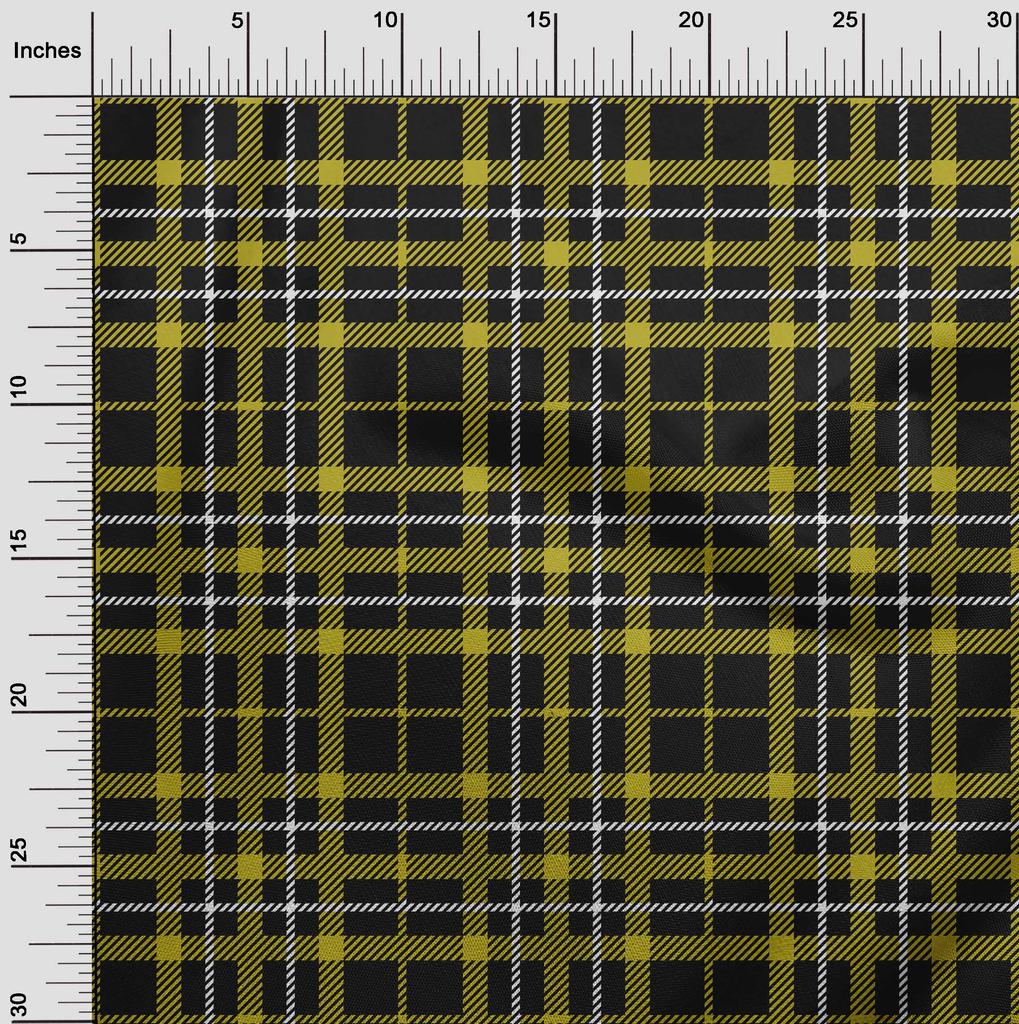 oneOone Cotton Flex Lime Green Fabric Tartan Fabric For Sewing Printed Craft Fabric By The Yard 40 Inch