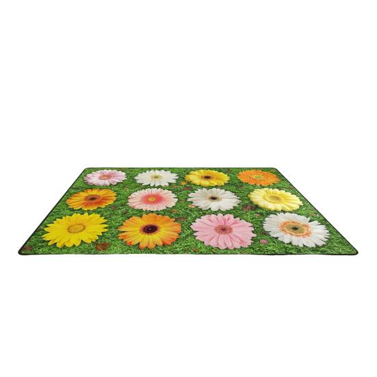 Yousheng Kids Playmat Rug 120x160cm Nursery Colorful Checkered Rug with Anti-Slip Backing Classroom Seating Area Carpet for Art Room Playroom