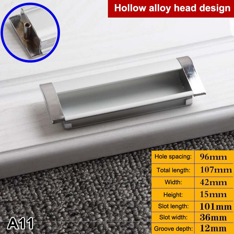 Alloy Embed Door Knobs Kitchen Cabinet Cupboard Door Drawer Hidden Dresser Pull Handles Furniture Hardwre Accessory