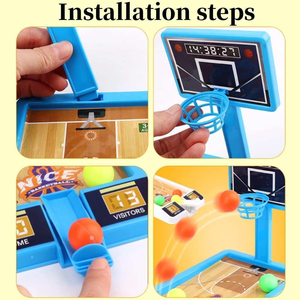 Kids  Childrens 2Pcs Mini Basketball Finger Shooting Machine Color Random Board Game Parent-child Interaction Desktop Games Party Gift Present
