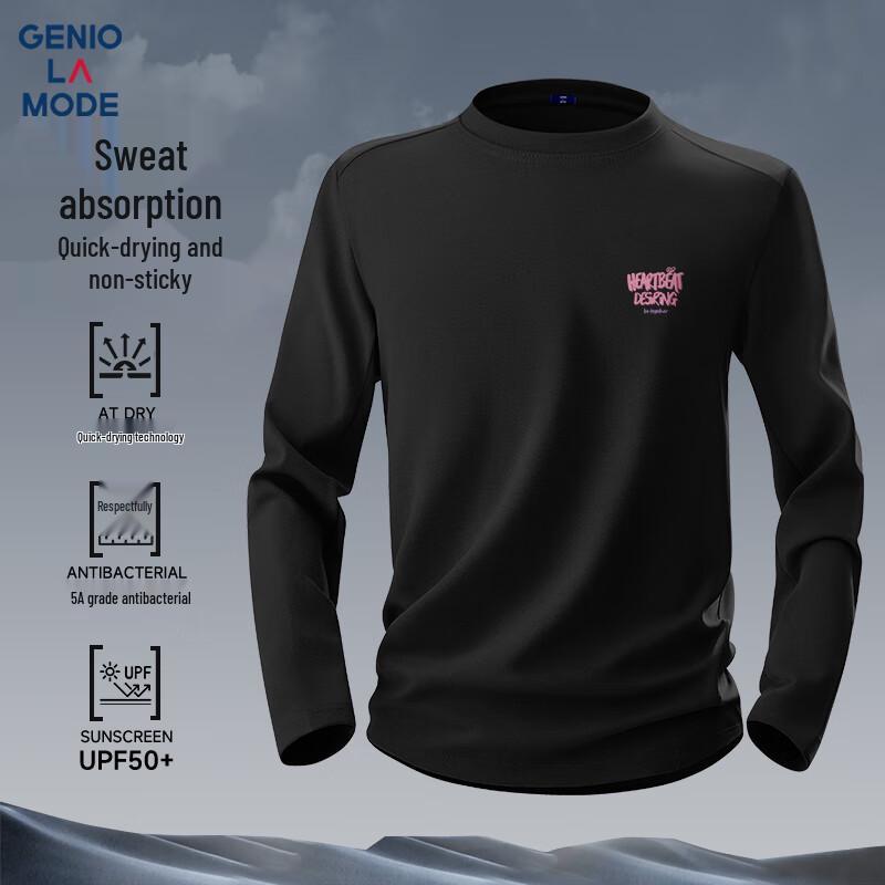 

GENIOLAMODE Men s Long Sleeve Quick-Dry Sports T-Shirt XL