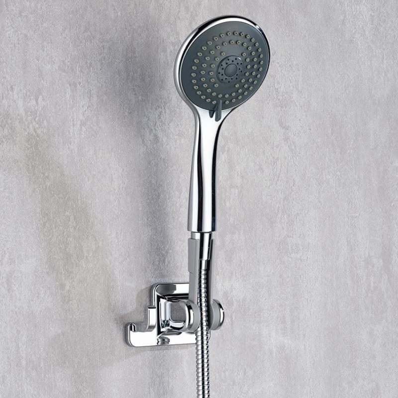 Shower Head Holder 90° Rotatable Adhesive No Drill Wall Mount Removable Bracket for Bathroom Shower Accessory
