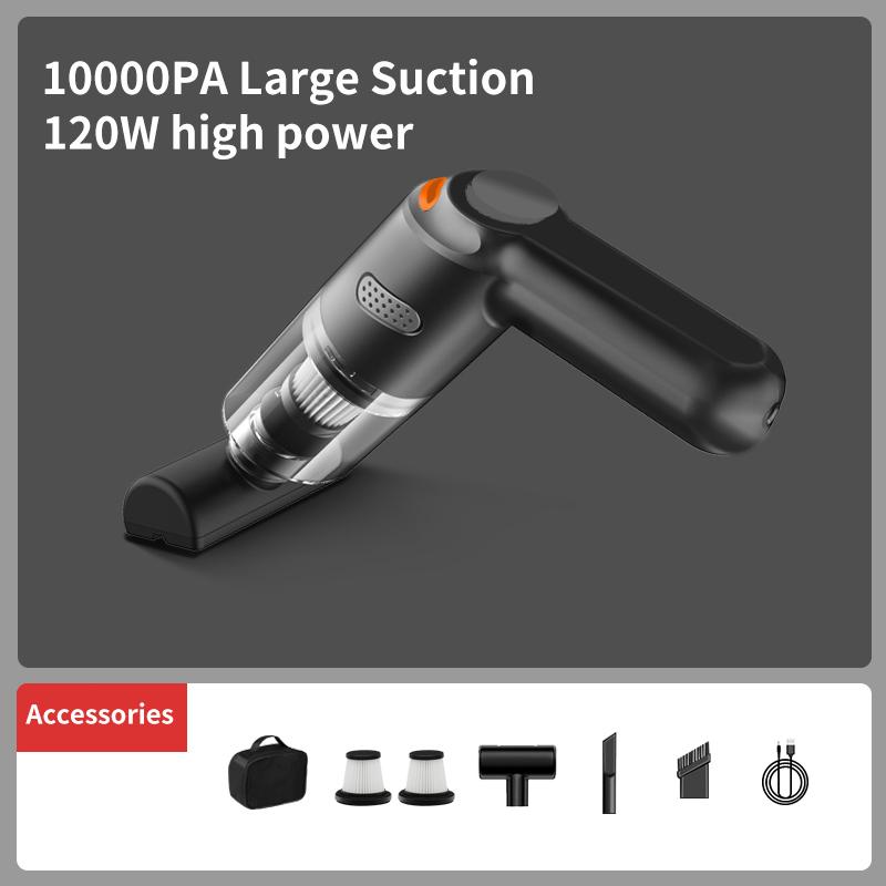 

Автомобильный пылесос ручной 10000 Па большой мощности всасывания автомобильный пылесос бытовой мини пылесос для шерсти домашних животных поглотитель шерсти домашних животных luxury чёрный