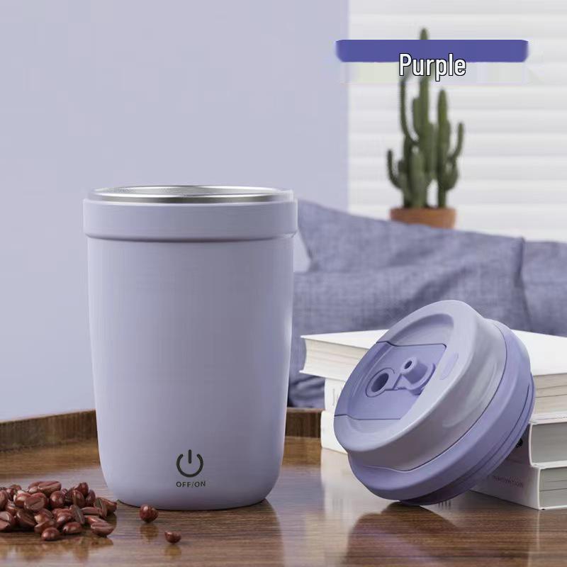 Fully Automatic Rechargeable Stainless Steel Magnetic Stirring Cup - Portable Gift for Coffee & Milk.