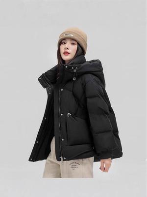 Women's Fashionable Casual Hooded Down Cotton Jacket - Thickened, Short, Loose, Trendy, Pretty.