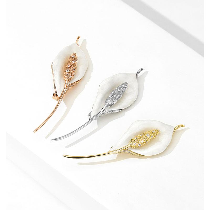 Smooth Sailing Brooch High-End Female Luxury Temperament Flower Pin Simple High-End Brooch Suit Accessories
