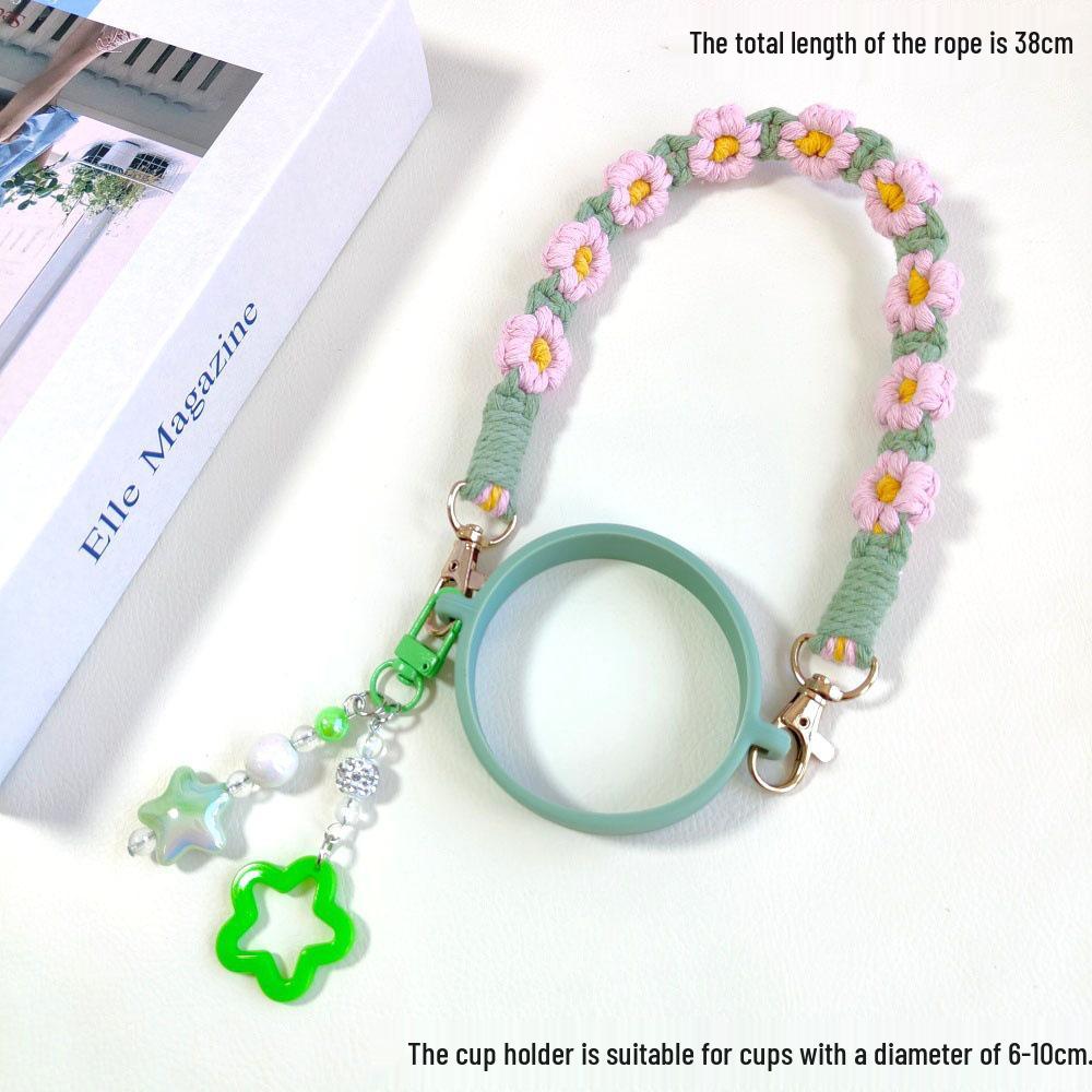 Woven Flower Strap for Water Bottles and Thermos Cups