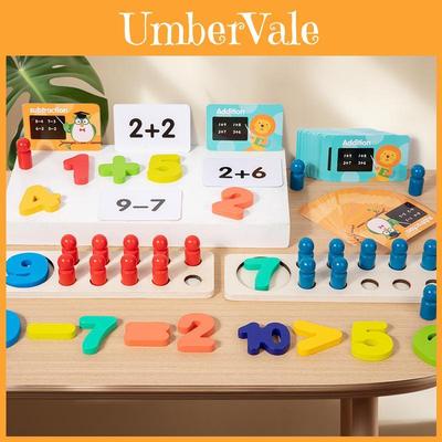Jeu éducatif en bois pour l'apprentissage des mathématiques pour enfants avec des chiffres et des compétences en addition et soustraction Cadeau éducatif