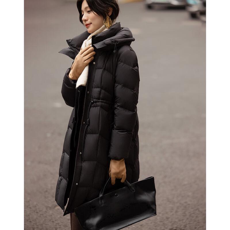 Demana Women's Faux Two-Piece Hooded 90 Duck Down Winter Jacket