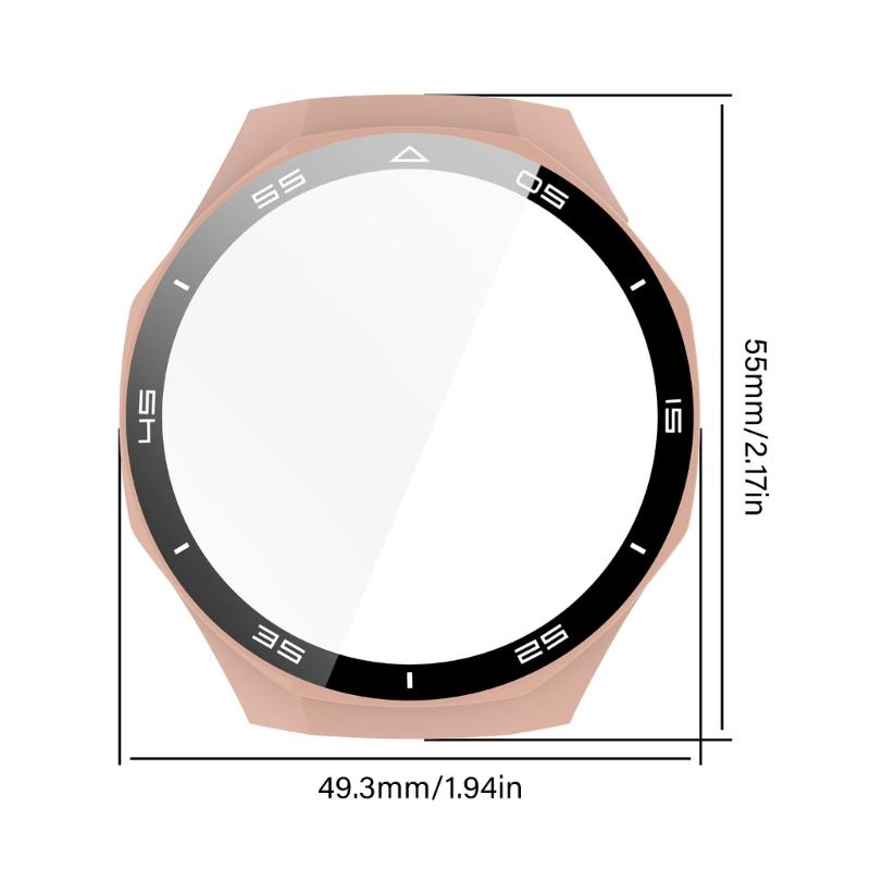46mm Smartwatch Hard Case PC & Glass Watch Bumper Easy Installation Watch Protective Cover Simple To Use for Watch GT5