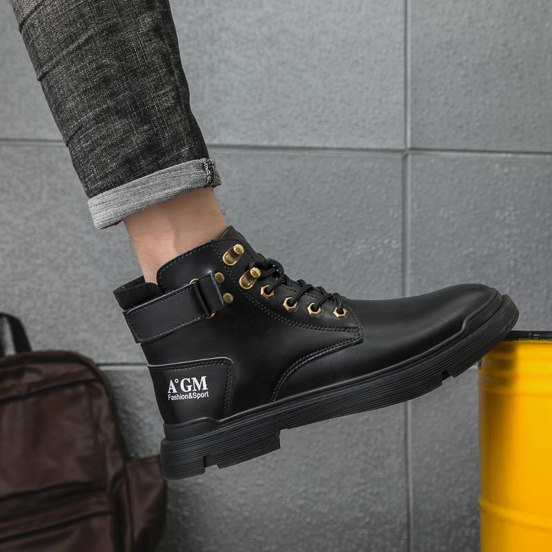 Brand Winter Mens Fur Army Military Boots Casual Leather Shoes Fashion Designer Motorcycle Man Boots Botas Warm Outdoor Footwear
