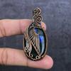Natural Indian Moss Agate Gemstone Copper Wire Wrap Jewelry Pendant 2.56" A9b42