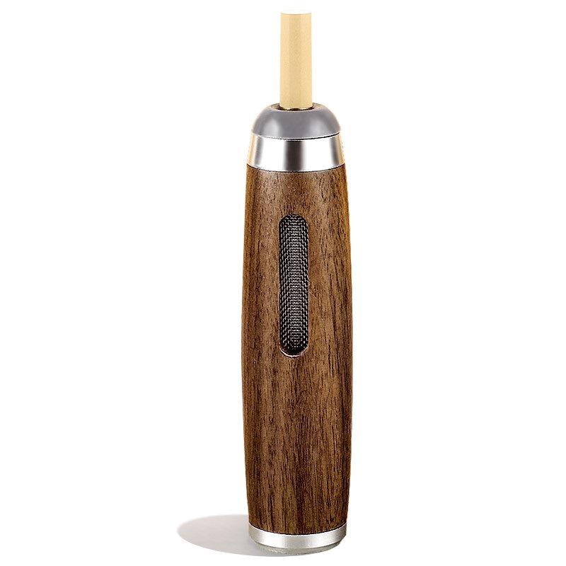 Non-Drop Ash Smoking Accessory: Silicone Cigarette Holder & Mini Walnut Ashtray