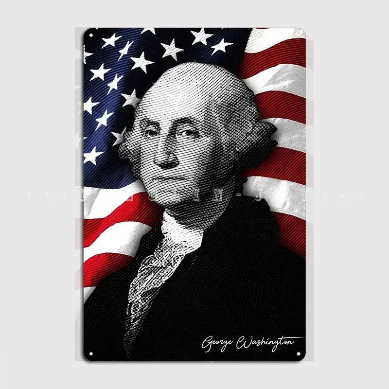 

George Washington Poster Metal Plaque Wall Cave Living Room Custom Plaques Tin Sign Poster 20x30cm（7.8x11.8inch）