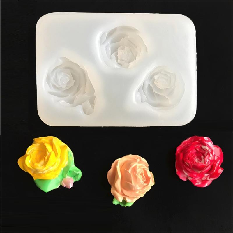 3D Rose Silicone Candle Molds for Epoxy Resin Candle Soap Fondant Chocolate Candy Baking Cement Clay Silicone Molds