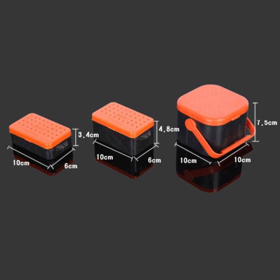 Portable Fishing Bait Lure Maggot Earthworm Worm Storage Case Box with Lanyard