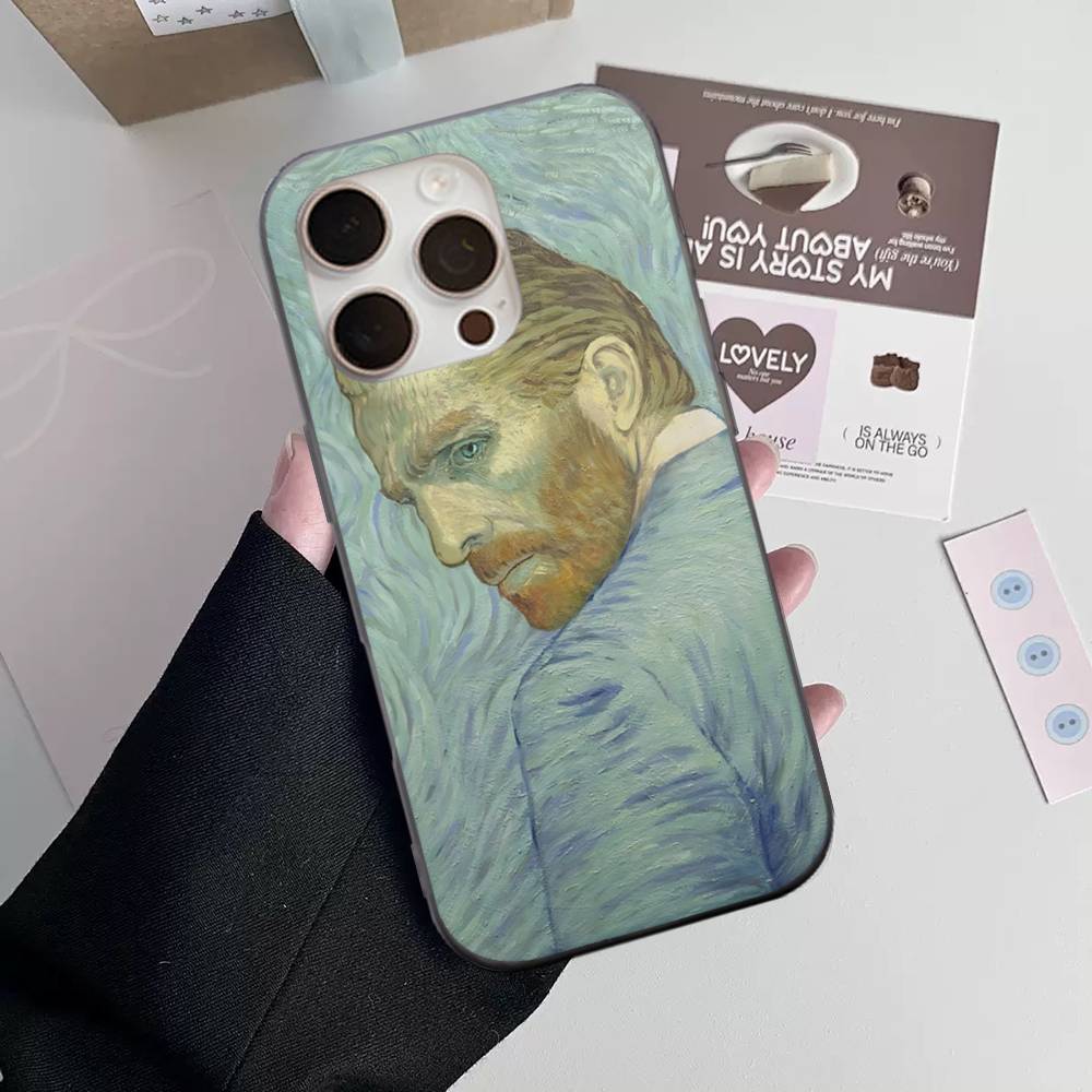 

Van Gogh Oil Painting Phone Case For IPhone 16 15 17 Pro 11 12 13 14 Pro Max Plus Soft Ripple Silicone Cover Shell iPhone 14 plus