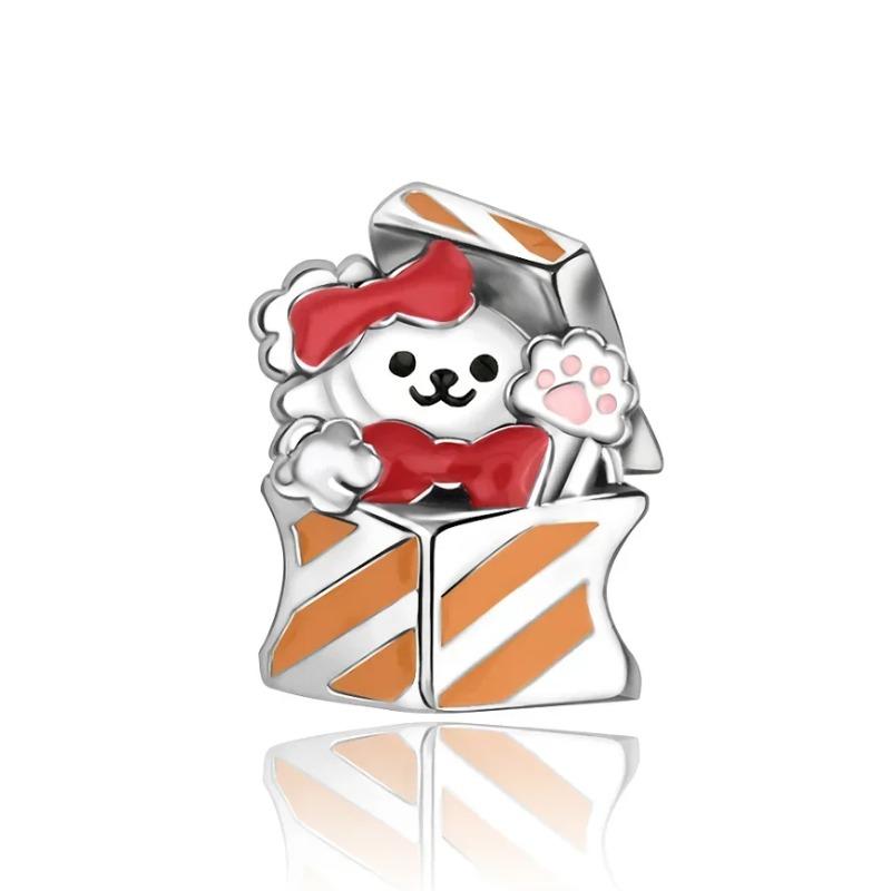 925 Silver Christmas Charm Santa Claus Reindeer Snowflake Bead for DIY Bracelet Jewelry Gift