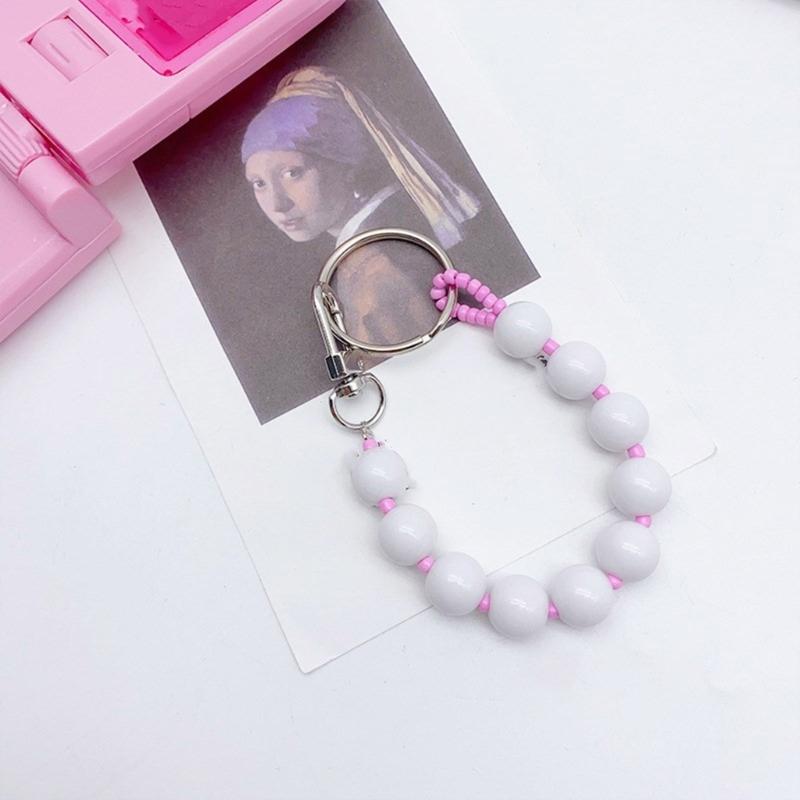 Colorful Beaded Keychain Unique Phone Charm Chain Eye Catching Keyring Decoration Bag Pendant for Various Occasion