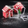 Christmas Gingerbread Man House Cookies Cutter Mold Biscuit Cake Embossing Sugarcraft Dessert Baking Printing Stamp Tools
