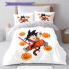 Lenjerie de pat cu model Son Goku, Set cu cuvertură, Husă de cuvertură, Față de pernă, Cadou de casă, Cadou de ziua de naștere (1 * husă de pilotă + 2 * fețe de pernă, fără miez)