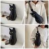 Cartoon Black Cat Chest Pouch Adjustable Strap Multi-functional Cat Shoulder Bag Anti-splash Water Large Capacity
