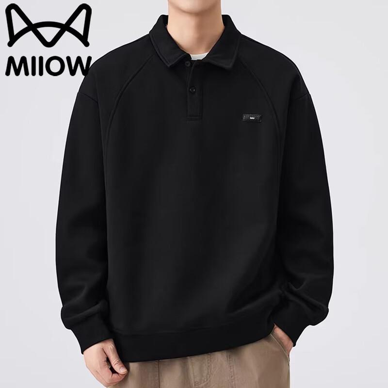 Men s Casual Long Sleeve Polo Shirt M