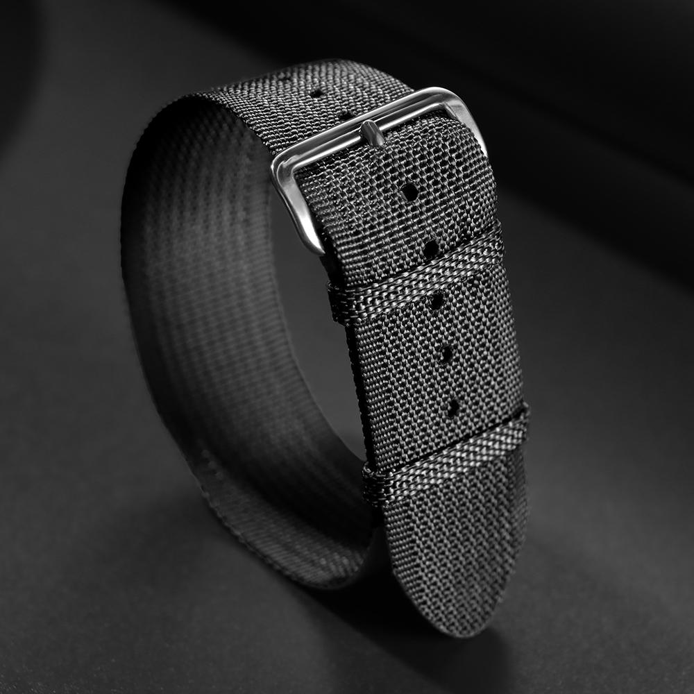 

Nylon Watchband French Army Watch Strap for Rolex Water Ghost for Seiko for Tudor Black Green Bracelet for Omega Woven Bands 20mm чёрный