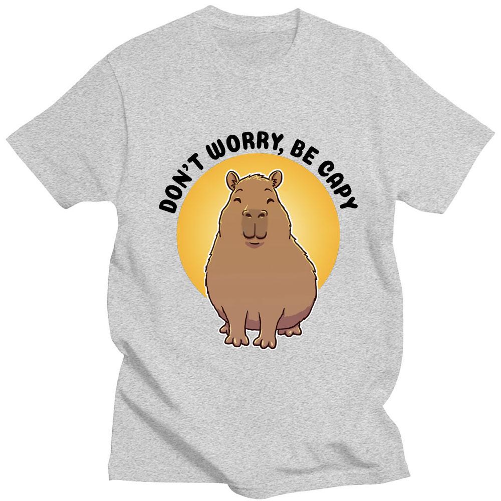 Dont Worry Be Cappy Capybara Graphic TShirt Unisex Unisex Funny Cute T Shirt Casual ONeck Tees Streetwear Cotton T Shirts Male