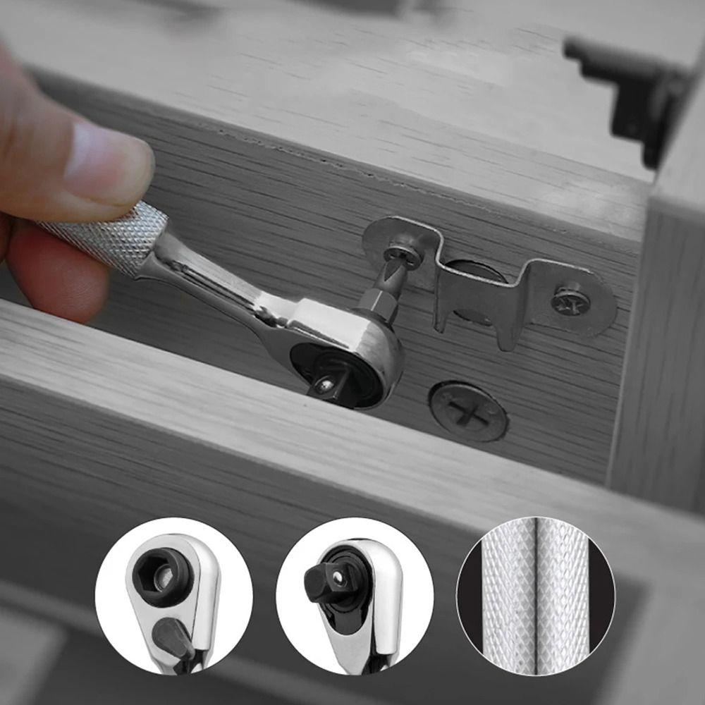 1Pcs 14 Drive Ratchet Wrench with Anti-slip Ergonomic Handle Mini Torque Spanner 72-Tooth Lightweight Compact Design Hand Tool