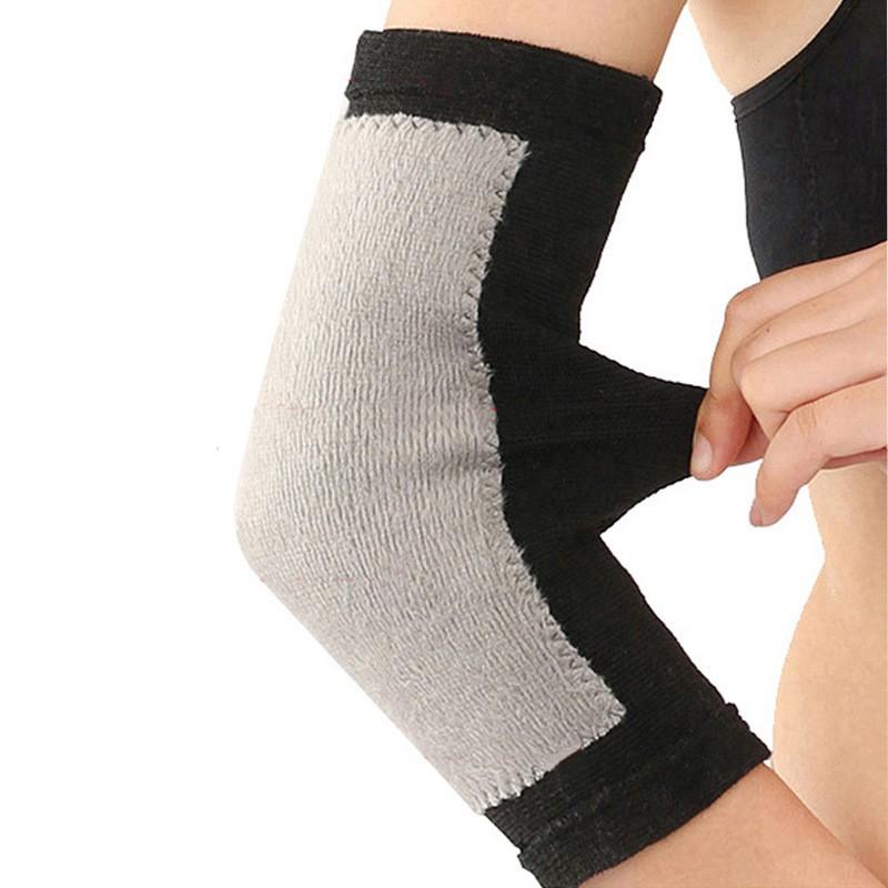 

Warm Elbow Protection With Velvet Thick Elderly Arm Cover Windproof Joint Black pair with velvet for warmth