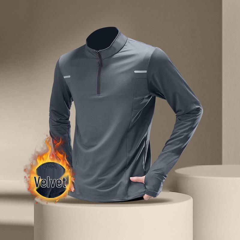 

Men s Winter Warm Quick-Dry Half-Zip Long-Sleeve Sports T-Shirt for Running & Training XXL [Recommended 140-160 lbs]