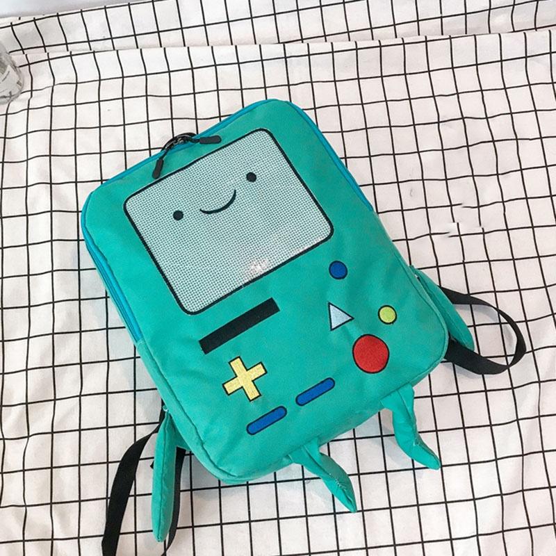Cute Cartoon Adventure Time Backpack For Girls Japanese Style Funny And Unique Canvas Material Large Size