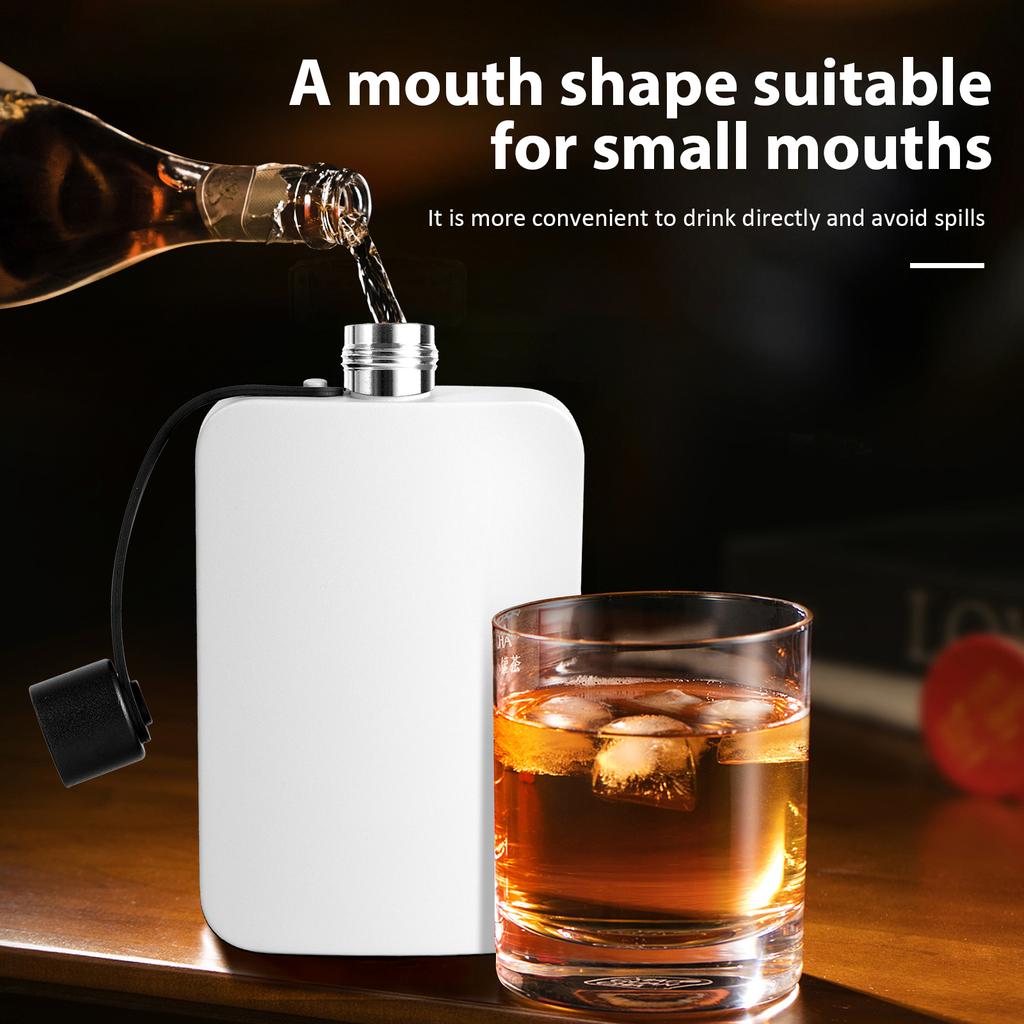 Boraccia Piatta Acciaio Inossidabile Design Tappo Integrato Portatile Borraccia 500ML per Sport All'Aria Aperta Viaggio Regalo per Amico Coppia