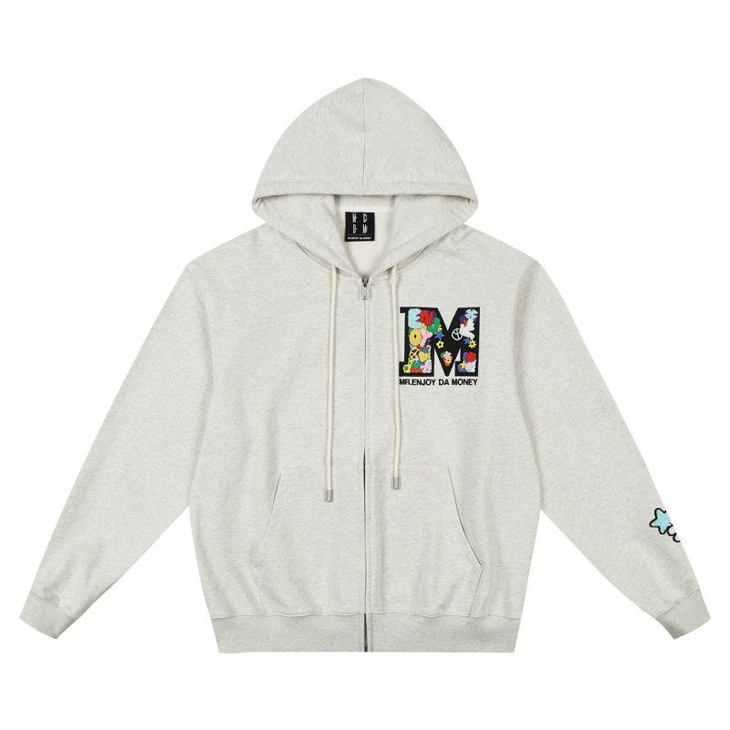

Medm Fun Letter Colorful Big m Logo Casual Hoodie Sweatshirt Trendy Brand Unisex Spring and Autumn Hoodie Jacket Gray S