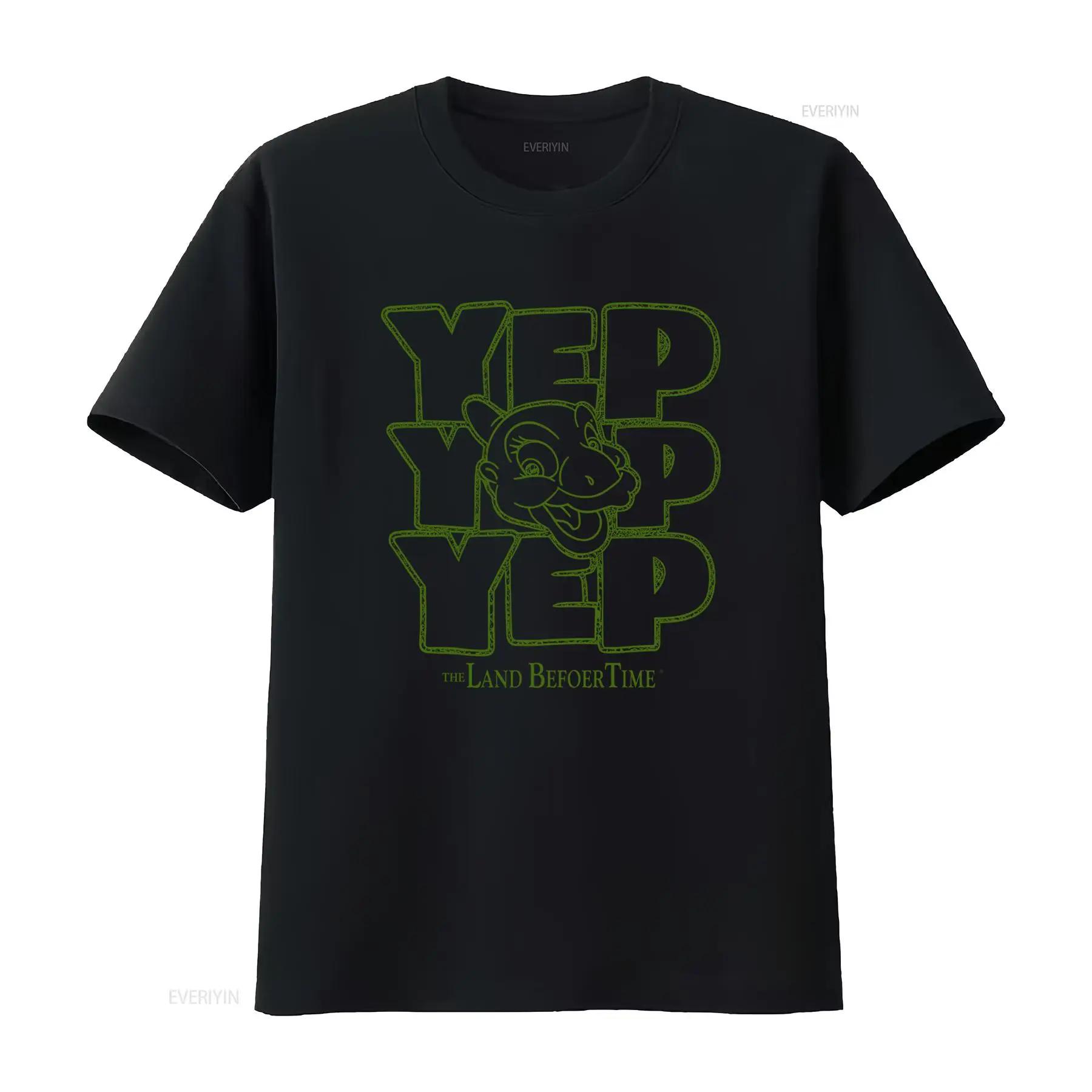 The Land Before Time Yep T Shirt Mens Licensed Movie Ducky Yellow  vintage Washed Comfortable Slightly Stretched fashion S разноцветный