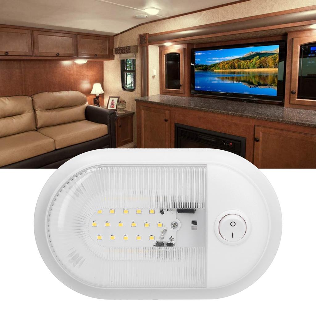 LED RV Ceiling Dome Light 360lm Dome Replacement Lighting with On Off Switch for RVs Trailers Camper