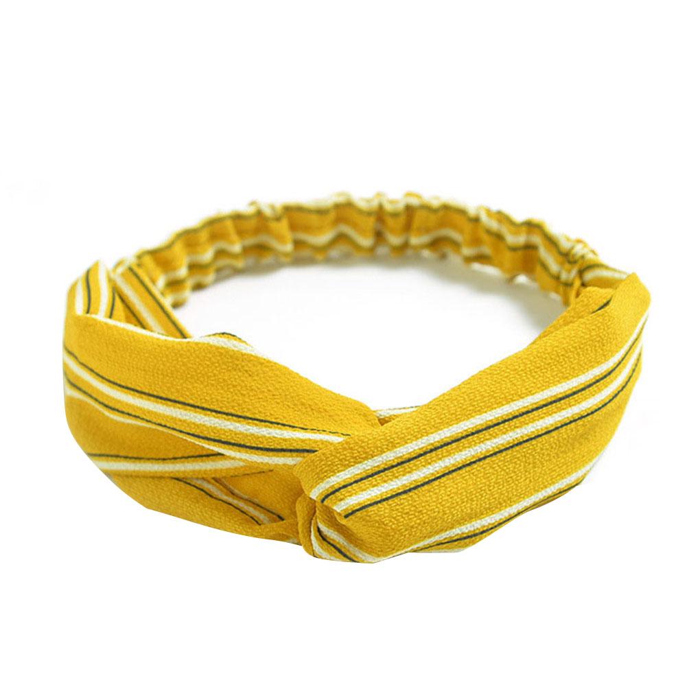

Women Stripe Headband Wide Turban Girl Elastic Head Knotted Twisted Hairband Stretch Makeup Hair Hoop