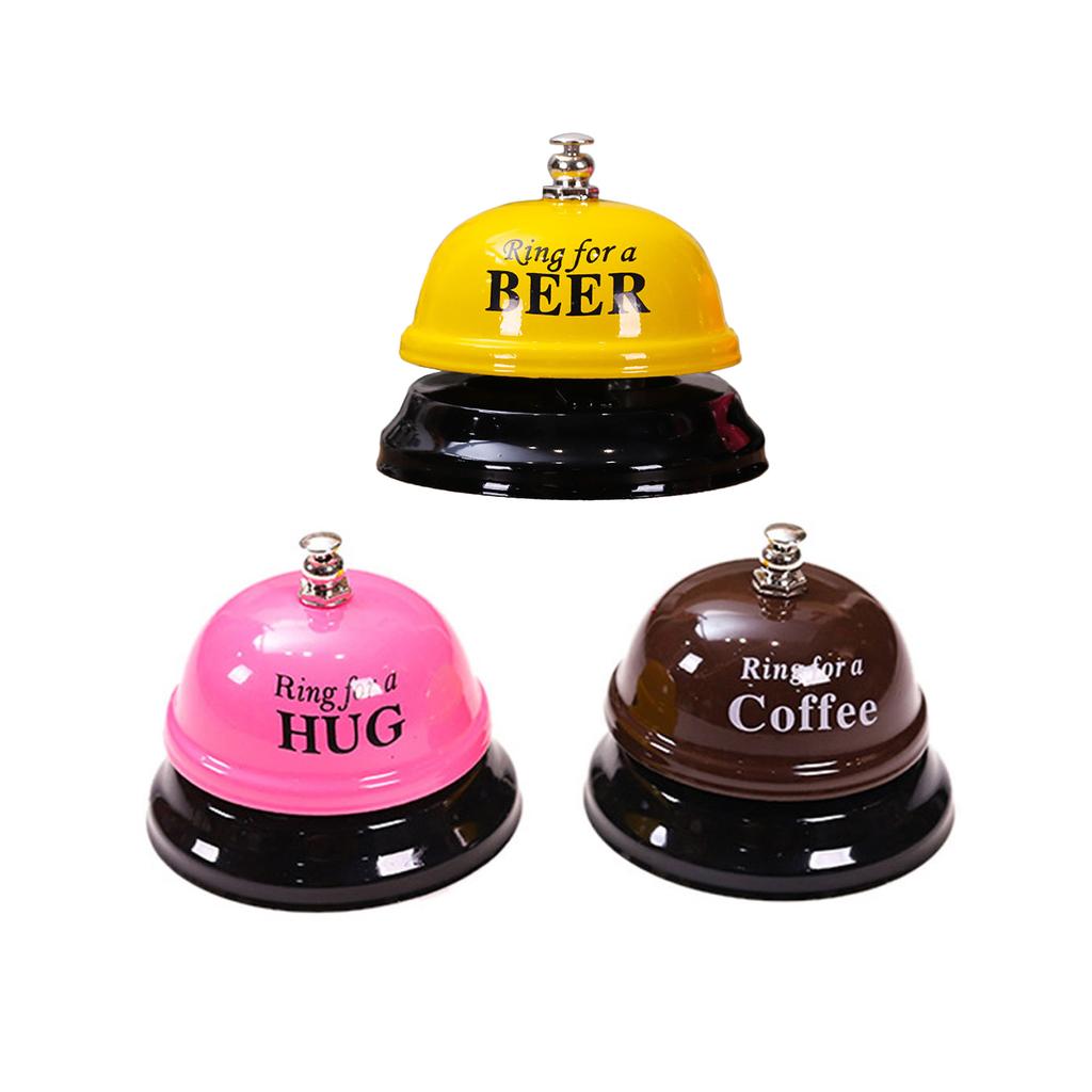 Pack of 3 Metal Bar Bell Reception Call Bells Desk Call Bells Metal Material Service Bells Perfect for Drama Play Game