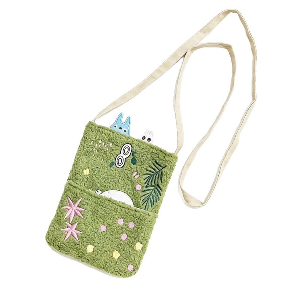 

Cute Style Lamb Wool Embroidered Lamb Bag Green Cartoon One-Shoulder Handbag Square Shape Crossbody Phone Bag Park Outings