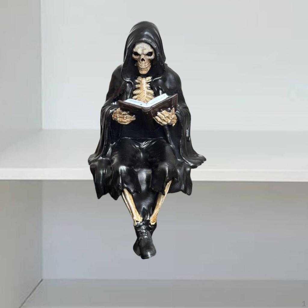 Cloak Reader Statue Gothic Decor Crafting Photo Props Resin Horror Figure Ornament for Party