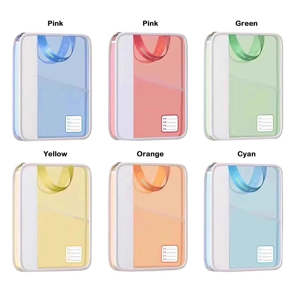 Hand-held Transparent Document Bag Double Handed Subject Classification Bag School Organization